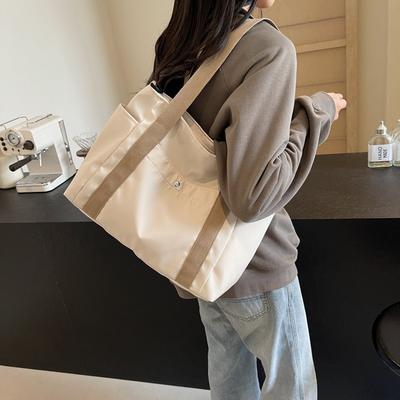 Go To Work, Go Out for Leisure, Beautiful In Summer, Large-capacity Tote Canvas Bag, Literary and Student Clothing Book, Shoulder Cloth Bag