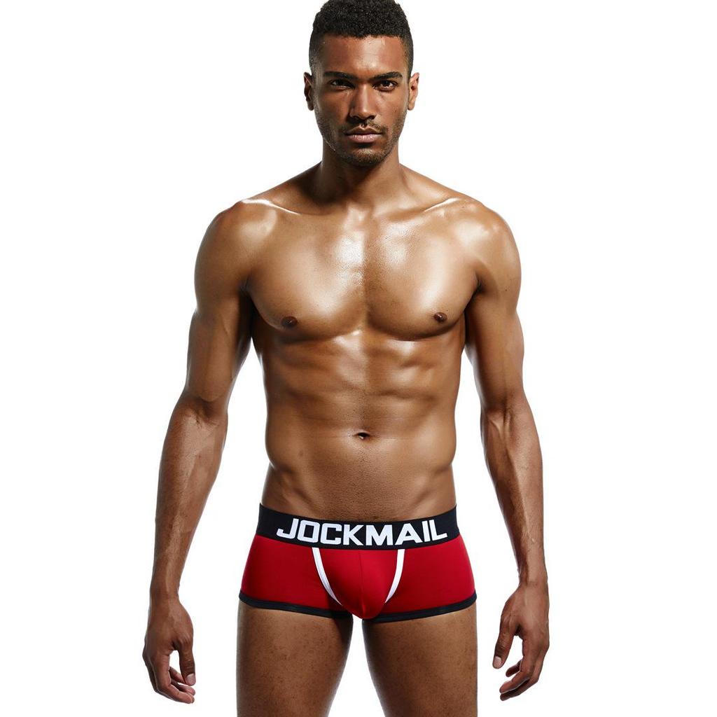 JOCKMAIL Boxer Briefs en Coton Pur pour Homme Dégageant les Fesses