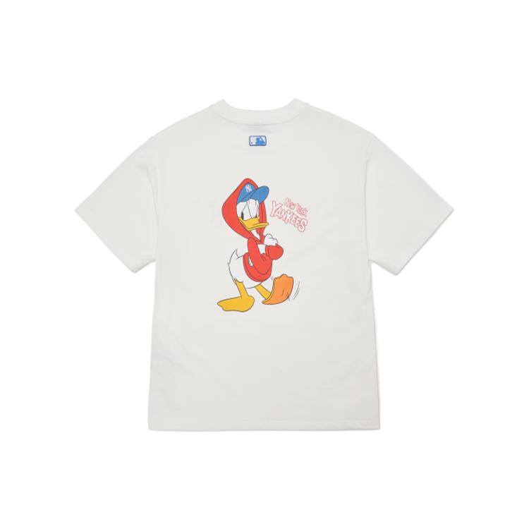 New MLB x Disney T Shirt Unisex White 3ATSD0114-50IVS