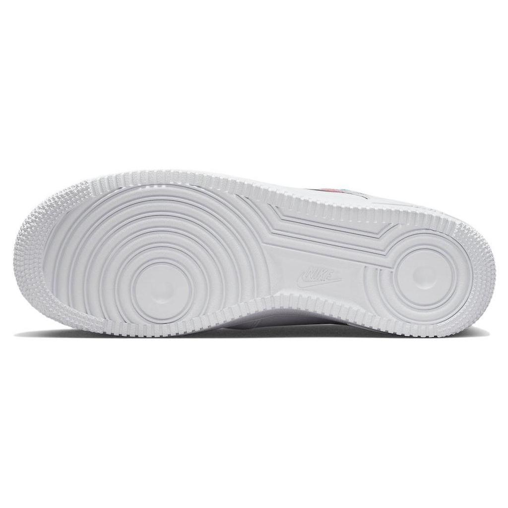 Nike Air Force 1 Low Quadruple Swoosh unisex joggesko White Bright-Crimson Metallic-Silver FJ4226-100