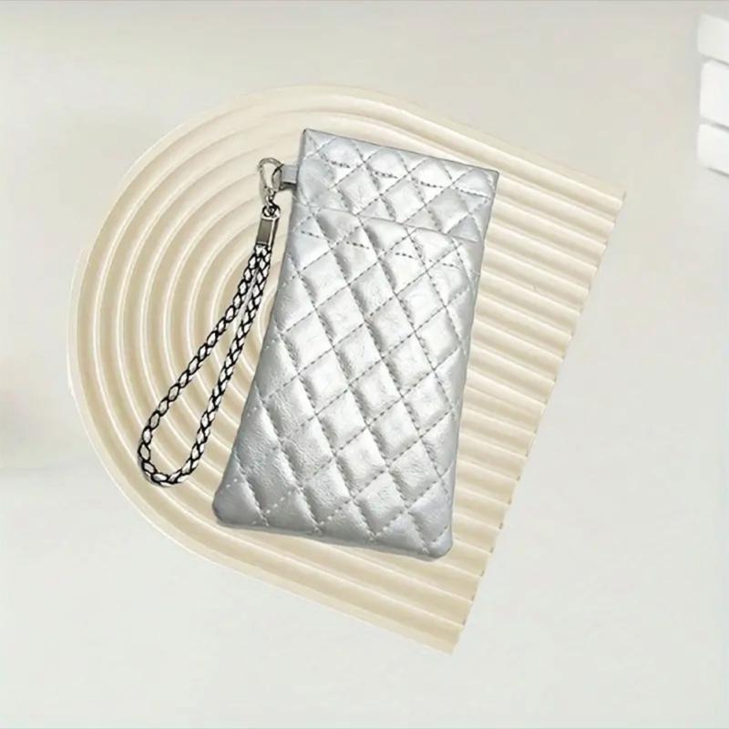 Double Compartment Eyeglass Organizers With Squeeze Top Closure And Strap For Women Multiple Color Option