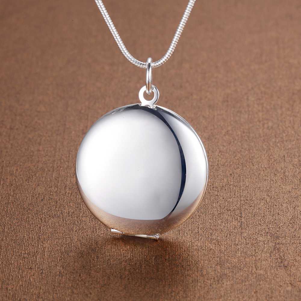Wholesale 925 Sterling Silver Necklace Pendant Circle Photo Frame High Quality For Women Luxury Wedding Engagement Jewelry