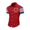 Men Short Sleeve Button Down Shirt with Printed Pattern Casual Slim Fit Collared Top for Summer