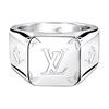 Anel de Liga de Zinco com Carimbo de Assinatura Anel Masculino Prata M00624