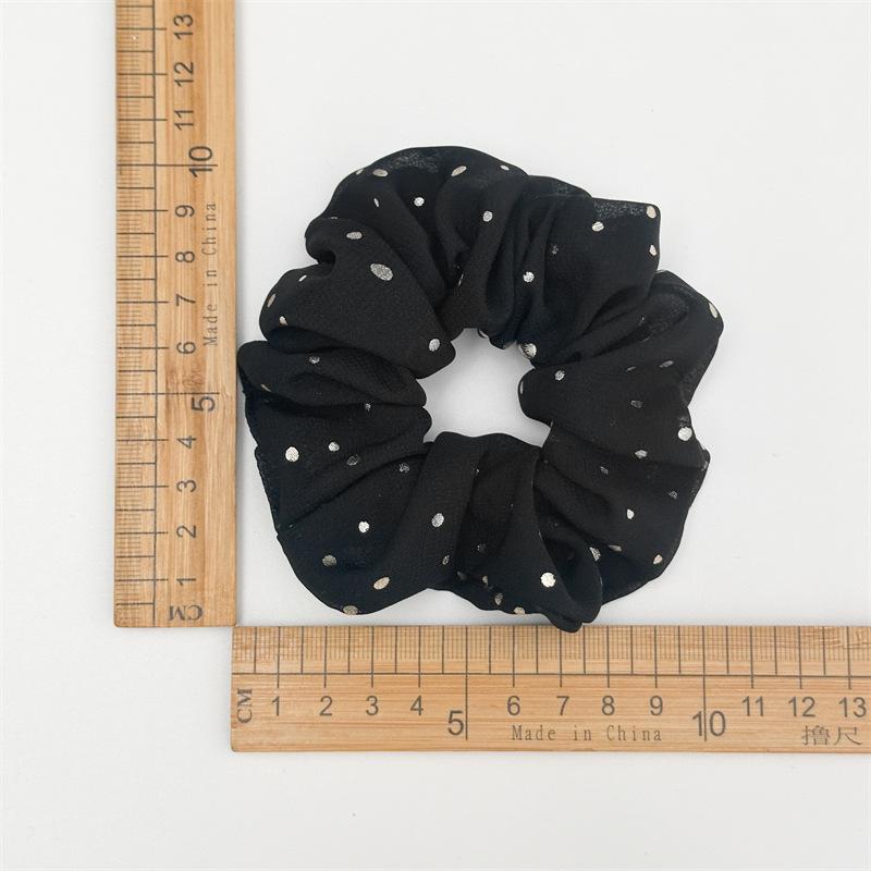 Sparkling Polka Dot Organza Scrunchie Fluffy Oversized Hair Tie For Romantic Evening Look Shimmering Starry Hair Accessory