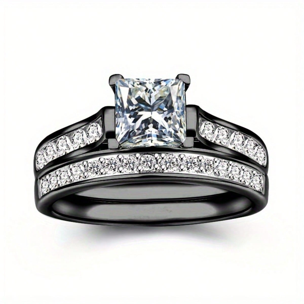 1 Exquisite Engagement Ring, Fashionable Ring, Couple Ring, Engagement Wedding, Holiday Gift Giving Women - 5 чёрный