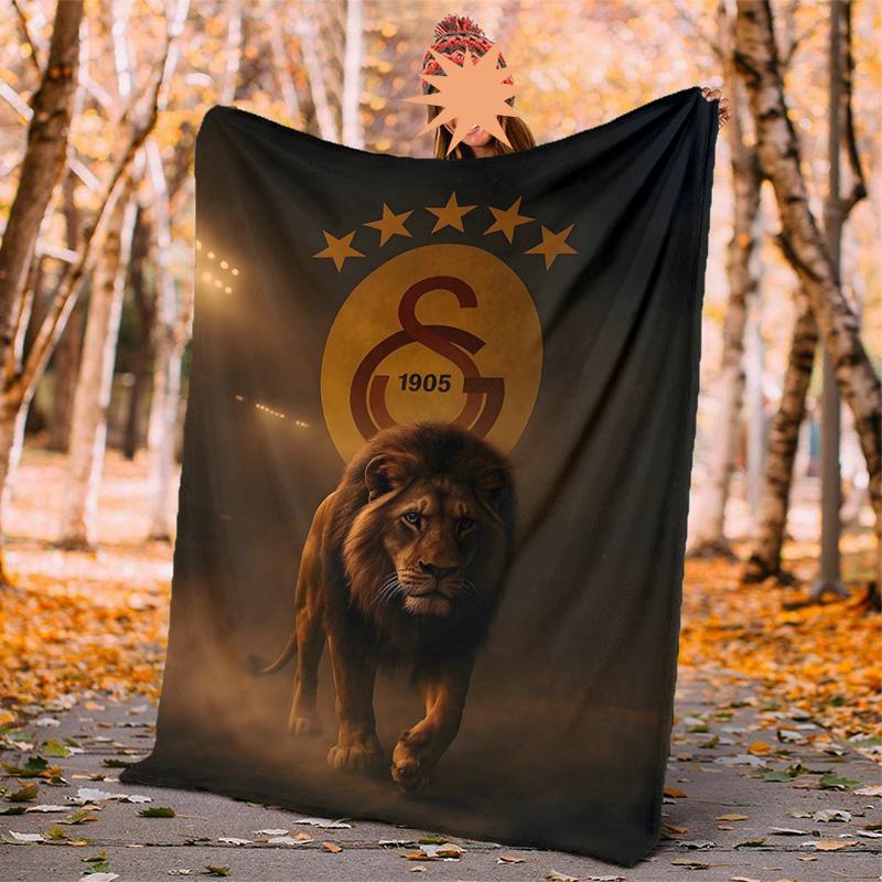 Galatasaray Flannel Blanket Soft Warm All-Season Throw, Design for Camping, Car Travel, Hiking Sofa, Bed, Office Perfect Gift for Parties