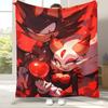 Retro S-Sonic Cartoon Game Flannel Blanket,Ultra Soft Warm Plush Throw for Home Bedroom Bed Sofa Cover Camping Picnic Gift