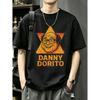 Black T Shirt Danny Dorito Cartoon Character Print Casual Streetwear for Men And Women