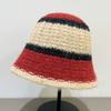 Wide-Striped Knitted Bucket Hat Large Head Circumference Warm Basin Hat Versatile Outdoor Cold-Proof Fisherman Hat