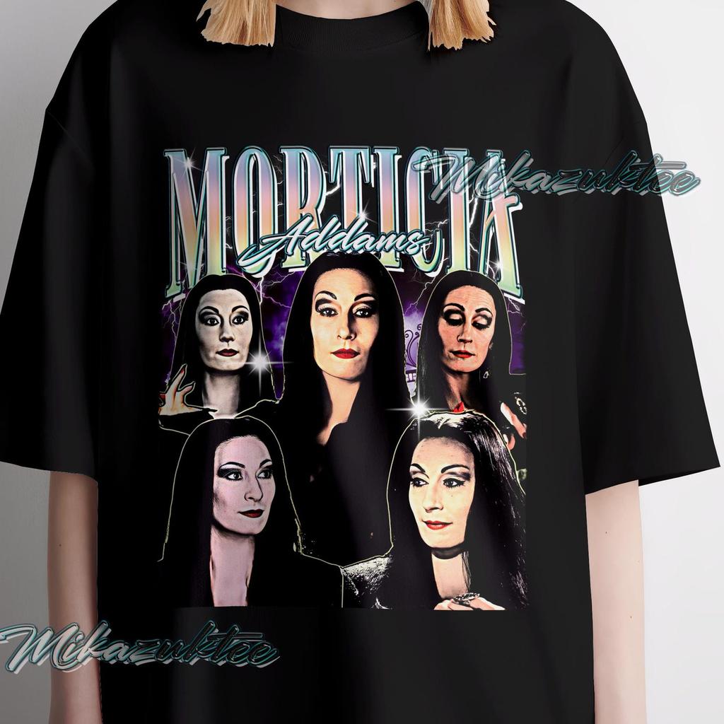 Morticia Addams Vintage Style Grafik-T-Shirt, verblasstes Retro-Design