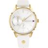 Brooke Silver Dial White Leather Women's Quartz Watch 1782018