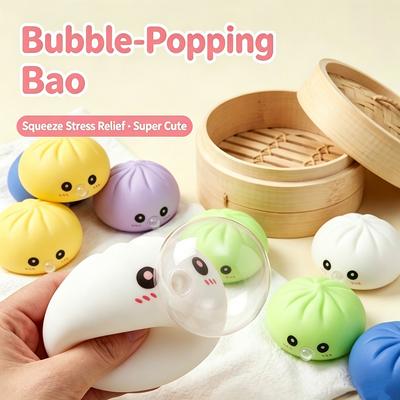 Cute Spit Bubble Dumpling Squishy Toys Soft Silicone Stress Relief Fidget Squeeze Toy For Adults Anti Anxiety Desktop Vent Toys