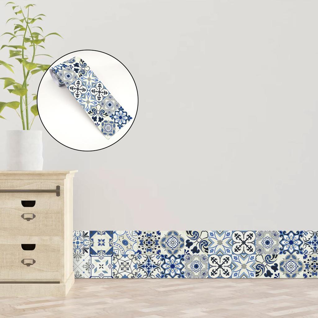 Vintage Bohemian Mandala Wall Border Sticker Waterproof Self Adhesive Waistline Baseboard Decal Home Decor