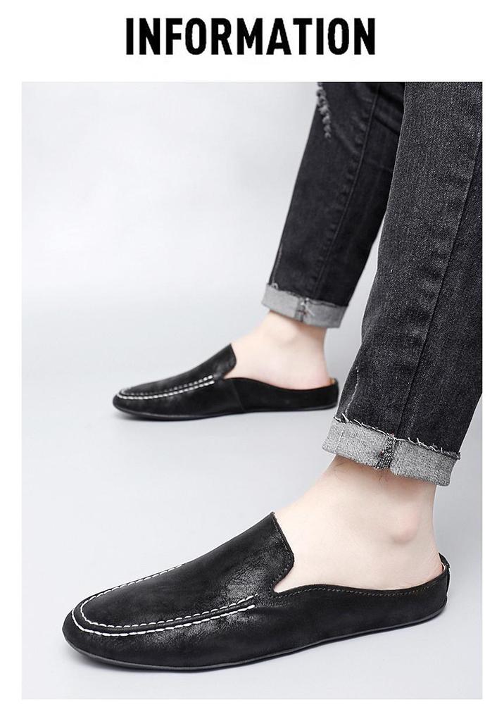 2024 Herren Mokassins aus weichem Leder zum Hineinschlüpfen: Freizeit-Schuhe im britischen Stil mit flacher Sohle