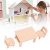 Dollhouse Table Chair Set 1/12 Mini Table Chairs Dining Room Furniture Resin Model