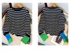 Thickened Skin-Friendly Age-Reducing Colorblock Cuffs Striped Knit Sweater - Xiaohongshu Style Long-Sleeve Base Layer for Autumn/Winter