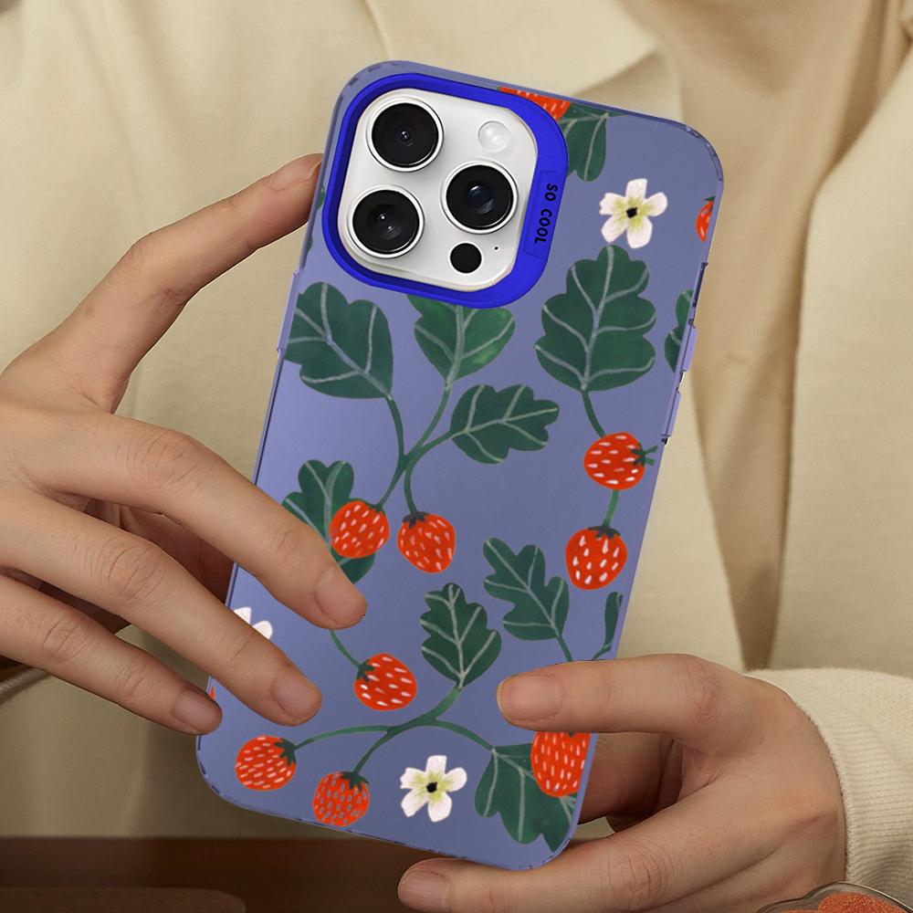 Leaves Fruit Lemon Peach Pomegranate Grape Phone Case For IPhone 16 15 14 13 12 11 Pro Max XSMAX 8 Matte Shockproof Back Cover