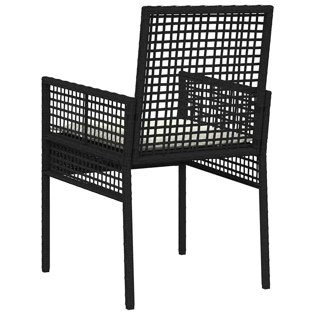 Garden Chair 2 Pcs Black 55 X 53 X 85 Cm Poly Rattan