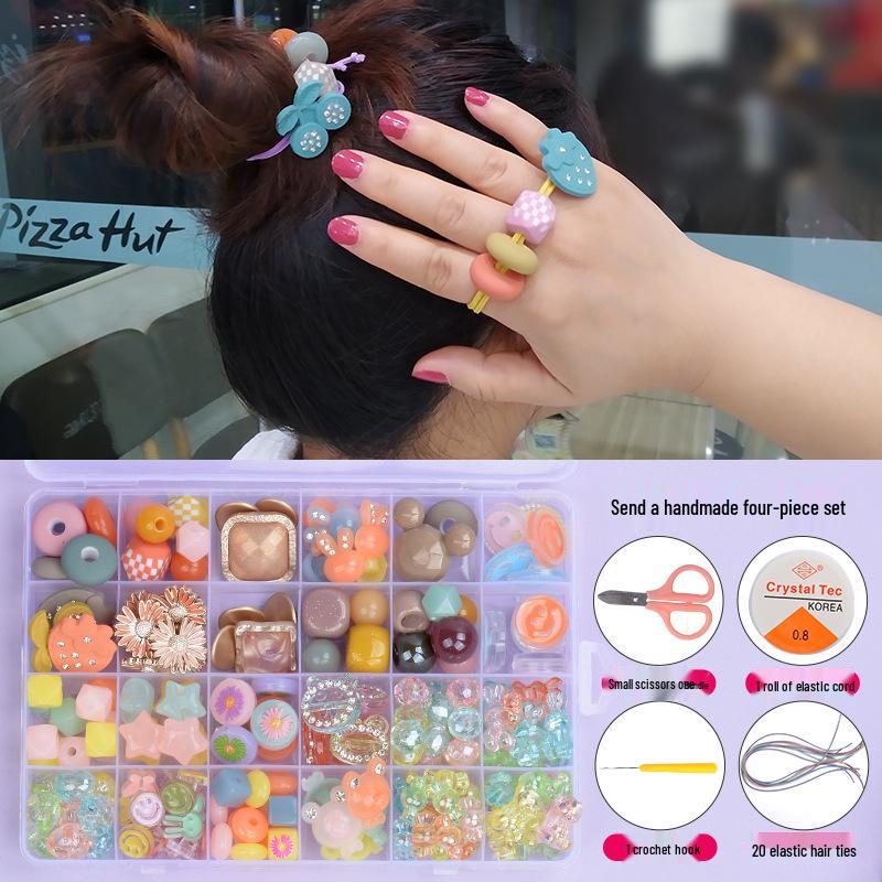 24-Grid Beading Kit: DIY Jewelry & Hair Accessories for Kids