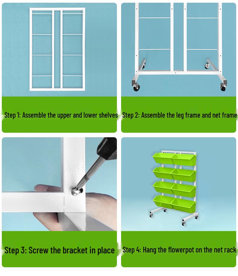 Mobile Multi-layer Plant Stand with Wheels for Balcony - Ideal for Flowers, Vegetables, and Strawberries