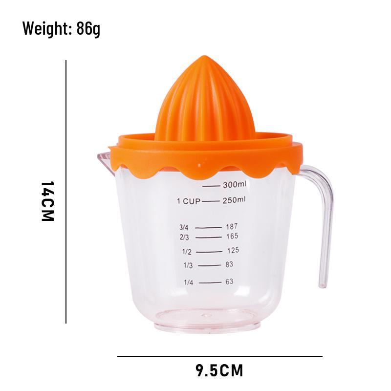 Kompakter manueller Zitruspresse für Orangen und Zitronen: Auspressen & in einem Mini-Saftbecher servieren