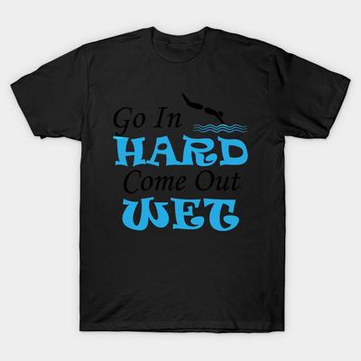 Men Black Print T-shirt Super Large TShirt Go-in-hard-come-out-wet No-Cut Transfer Paper Print Cotton Tshirt