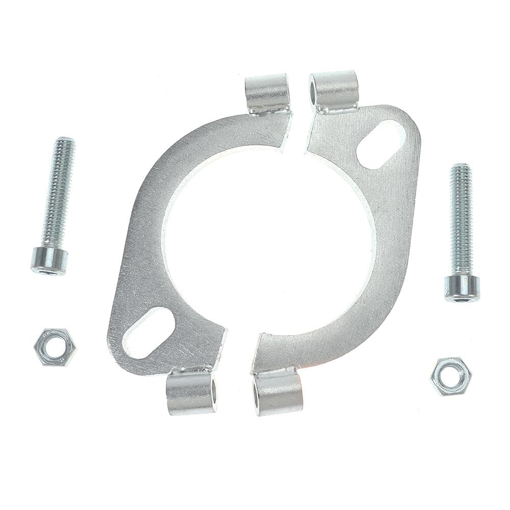Compatible with Flange Repair, Silver Steel 2.5" / 63 Mm Split Flat Oval Flange Connection Replacement Accessory, Compatible with Exhaust Flange