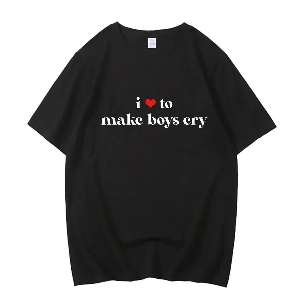 Neck Sleeve Summer Womens Clothing I Love My Boyfriend I Love My Girlfriend Print TShirt Women Casual Crew Aesthetic Clothes