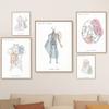 Minimalistisches buntes Anatomie-Linien-medizinisches Poster und Druck, Geist-Zahn-Organ-Wand-Kunst-Leinwand-Malerei, Ästhetik, Raumklinik-Dekor