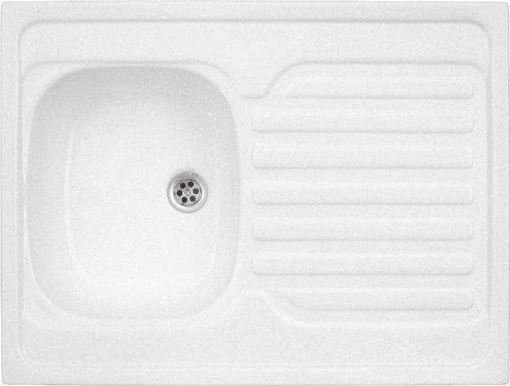 ZD-60 white sink 80x60 double-bowl acrylic Polimat