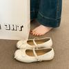 Mary Jane shoes women's shoes 2025 new summer French flat ballet shallow mouth bow with skirt single shoes