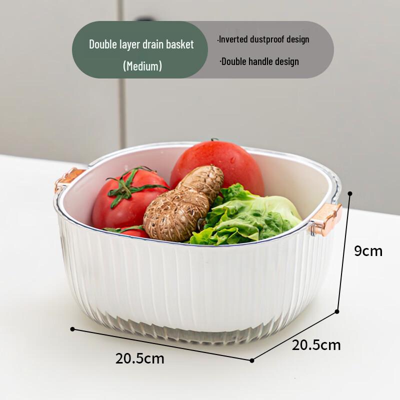 

ZISIZ Double-Layer Kitchen Strainer and Wash Basket