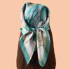 1pc Sweet Large Flower Print Silk Satin Square Scarf Women's Hair Accessory Spring New Versatile Belt Bag Decoration Heads