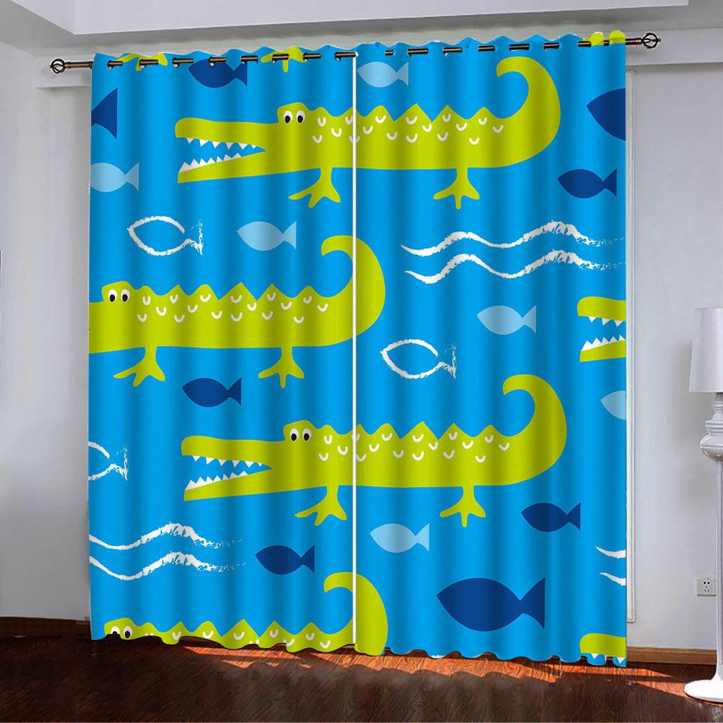 Curtains Polar Bear Elk Penguin Tile Drawing Series 3 Digital Printing High Density Blackout Curtains