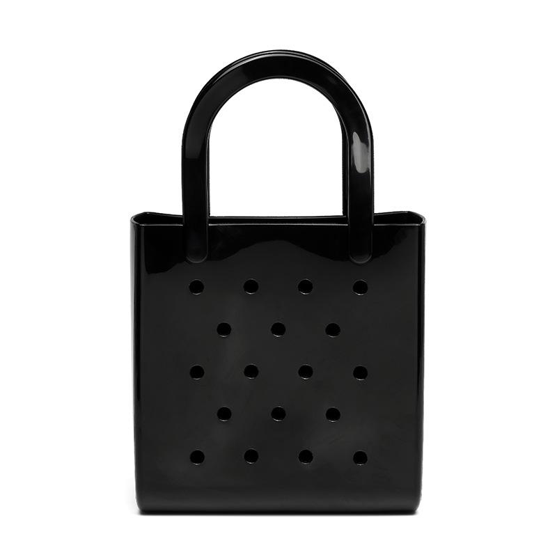 

Solid Color Summer Beach Bag Vacation Jelly Tote Bag Fashion Rubber Hole Handbags Baskets Style 3