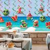 Paper Hello Summer Banner Festival Watermelon Spiral Hanging Flag  Party Favors