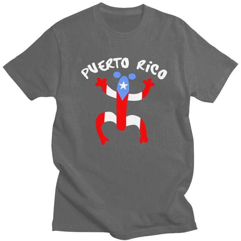 Custom Puerto Rico Taino Coqui Boricua Flag T Shirts Men Pure Cotton Tees Tshirt Fashion Tshirt Clothing