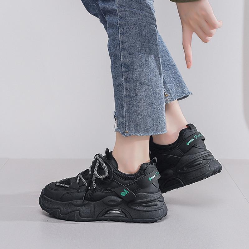 Women's Sneakers 2025Autumn New Platform Running Shoes Korean Style Trend White Lace Up Jogging Trainers Zapatillas De Mujer