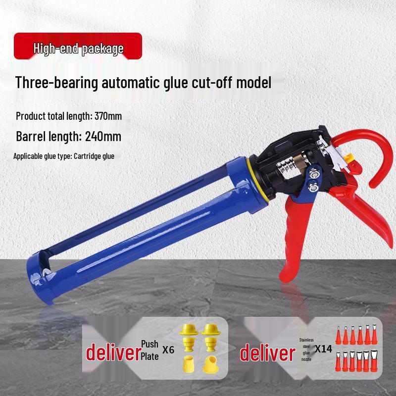 Labor-Saving Rotating Caulking Gun: Automatic Glass Glue Dispenser with Large Stroke for Hard Support
