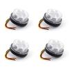 4Pcs 12V 24V 2 Modes 12 LED Warning Emergency Strobe Light Flashing Light Rotating Warning Light Signal Lamp Truck Waterproof