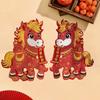 1 Pair 3D Horse Year Door Sticker Glitter Zodiac Horse Windows Decals Door Couplet  Market