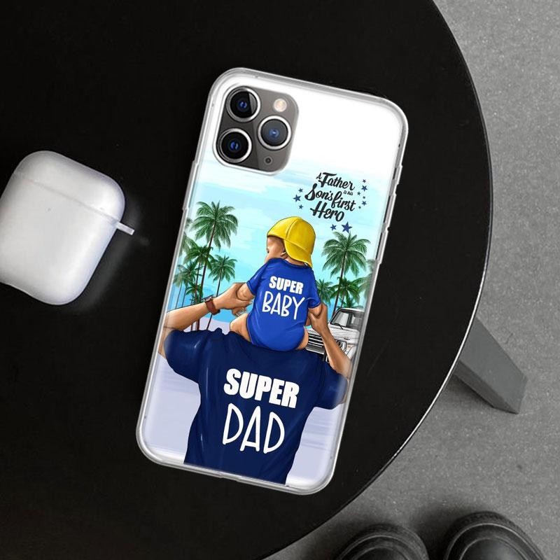 

Dad And Baby Girl Boy Phone Case Cover for iPhone 11 12 13 Mini 14 15 Plus 16 Pro Max 17 Air 7 8 + SE Art Customized Fundas 11 1 iPhone 13 Mini