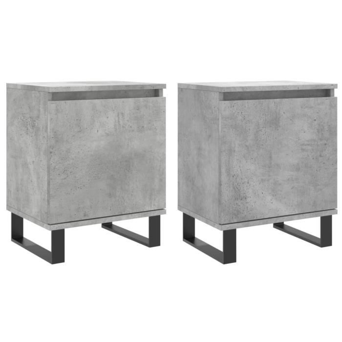VidaXL Bedside Tables 2 Pcs Concrete Grey 40x30x50 Cm Engineered Wood 826853