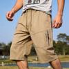 Men's Loose Fit Knee Length Cargo Shorts with Elastic Waistband and Multiple Pockets for Everyday Wear Outdoor Activities
