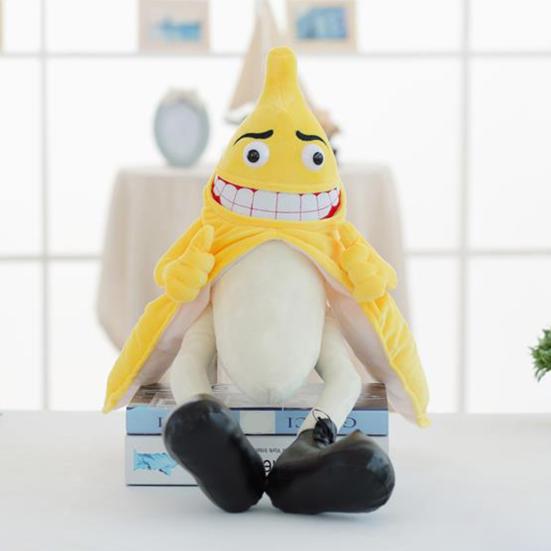 Bananenmann Stofftier Lustiger Ausdruck Lange Beine Fruchtpuppe Weicher Plüschtier Schmuck PP-Baumwolle Böser Schlechter Bananenmann Zeichentrickpuppe Kissen Geburtstagsgeschenk