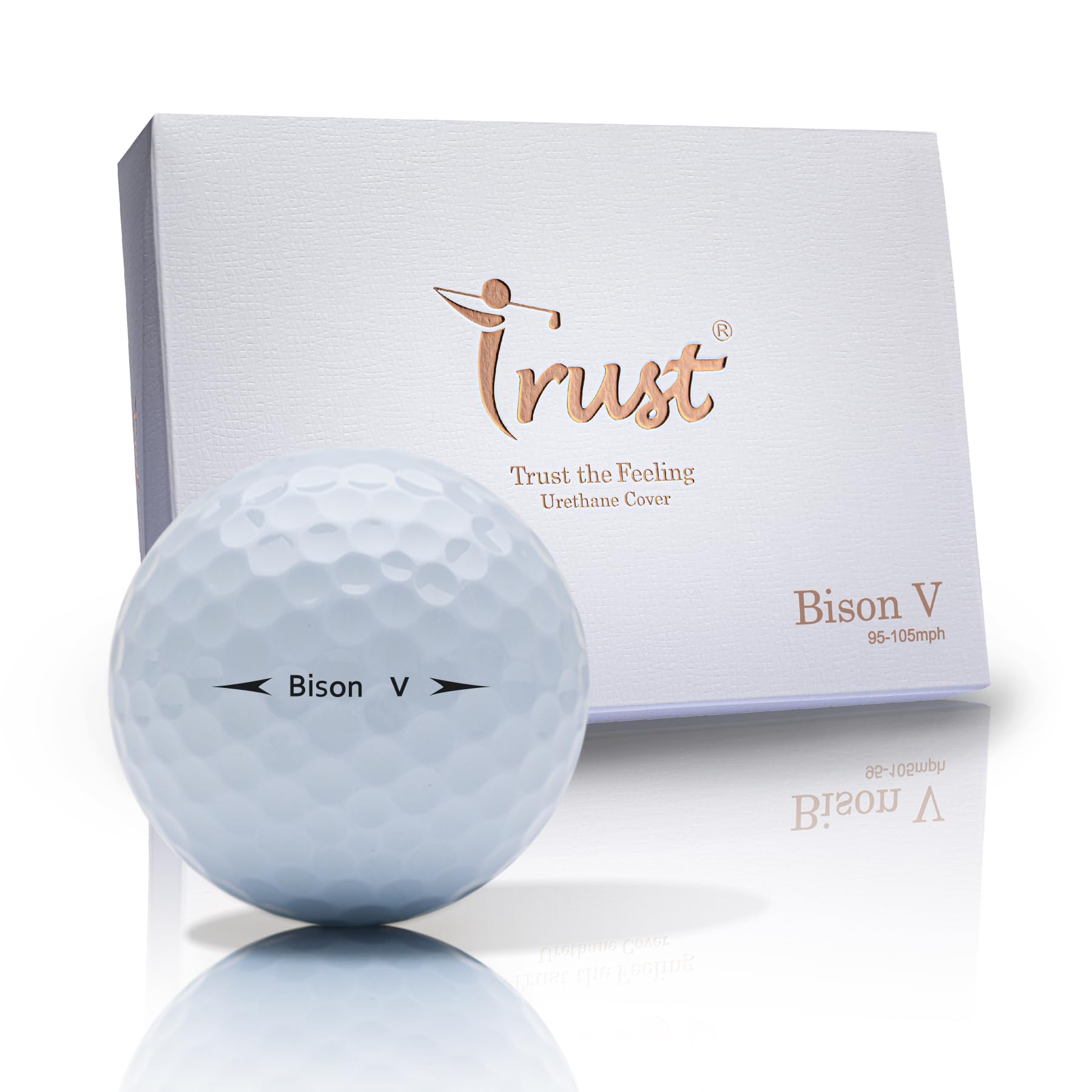 

Trust 2023 Bison V Golf Long и Уретановое Реактивное Ядро 1 дюжина Белых Мячей, Дальность, Прямолинейность, Остановка, Покрытие, 3-составные (Стиль тура), (12
