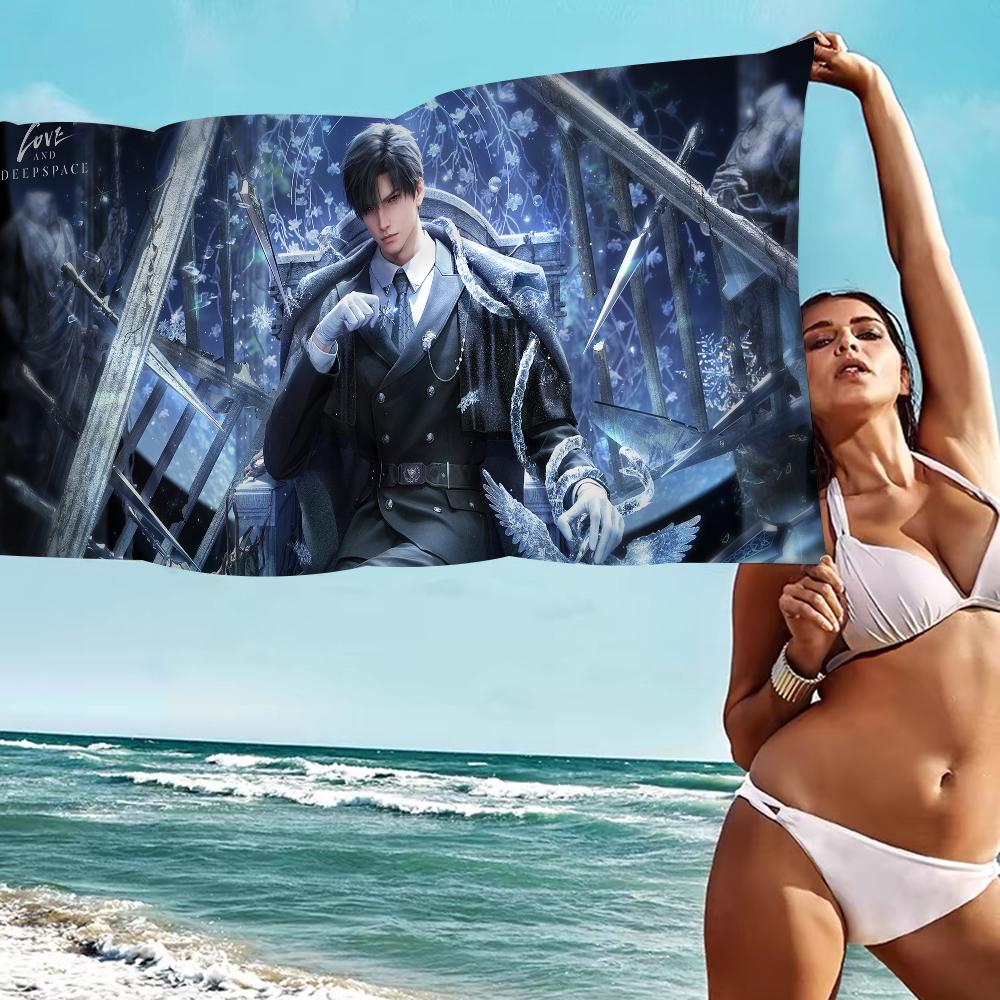 L-Love and D-Deepspace Anime Beach Swimming Towel Soft Absorbent Washcloth Children's Gifts for Kids Travel Camping Gym