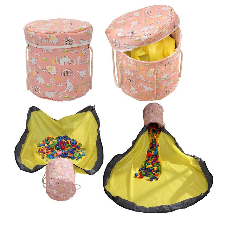 

2-in-1 Cartoon Toy Storage Bucket Bag for Quick Cleanup - Children s Gift 1.5M New Version