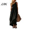 Comfortable Daily Dress Women's Summer One Shoulder Beach Sundress, Pleated A-line Lightweight Women Flowy Long Dress, Casual Loose Travel Vacation
